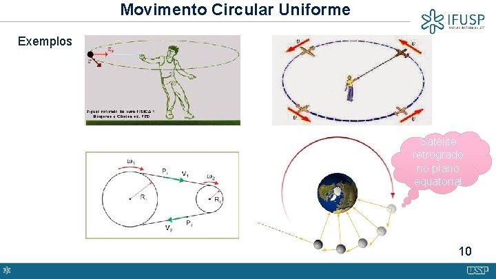 Movimento Circular Uniforme Exemplos Satélite retrógrado no plano equatorial 10 