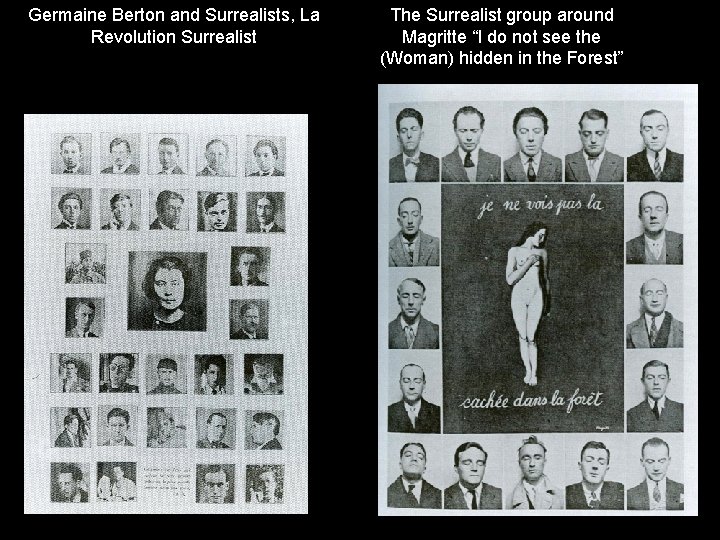 Germaine Berton and Surrealists, La Revolution Surrealist The Surrealist group around Magritte “I do