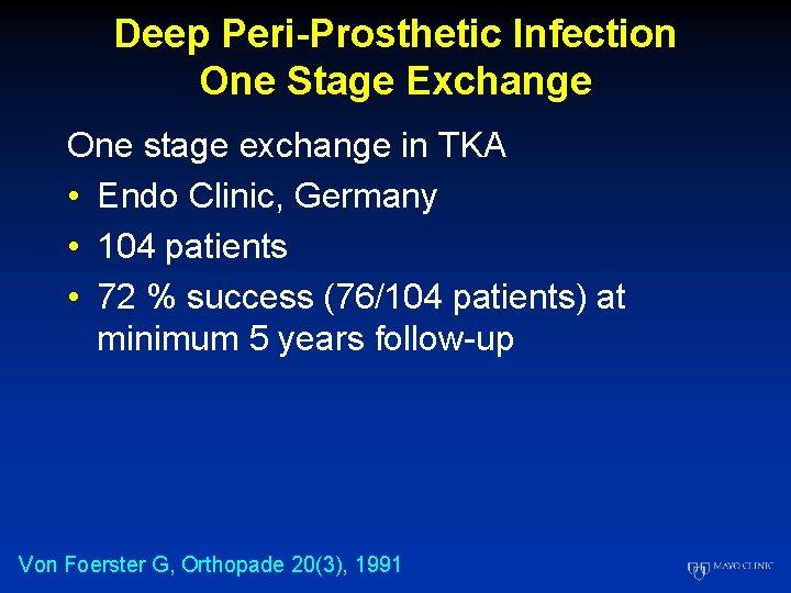 Deep Peri-Prosthetic Infection One Stage Exchange One stage exchange in TKA • Endo Clinic,