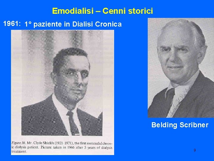 Emodialisi – Cenni storici 1961: 1° paziente in Dialisi Cronica Belding Scribner 9 