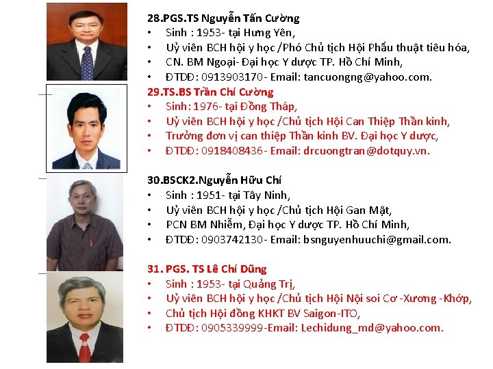  28. PGS. TS Nguyễn Tấn Cường • Sinh : 1953 - tại Hưng