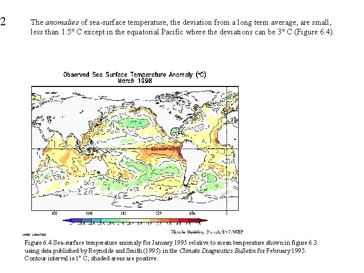 2 The anomalies of sea-surface temperature, the deviation from a long term average, are