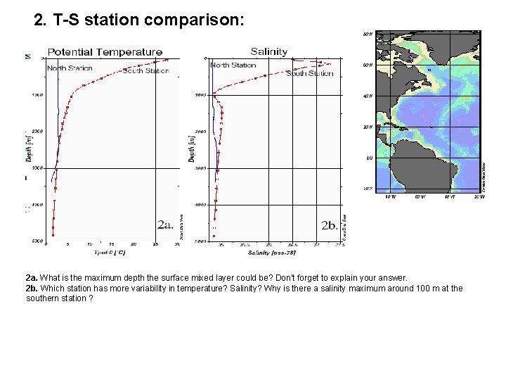 2. T-S station comparison: 2 a. What is the maximum depth the surface mixed