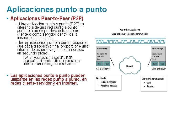 Aplicaciones punto a punto § Aplicaciones Peer-to-Peer (P 2 P) –Una aplicación punto a