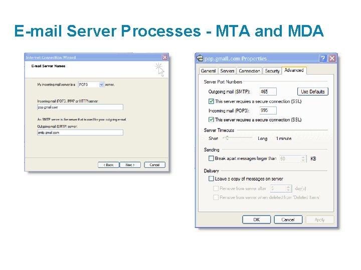 E-mail Server Processes - MTA and MDA 