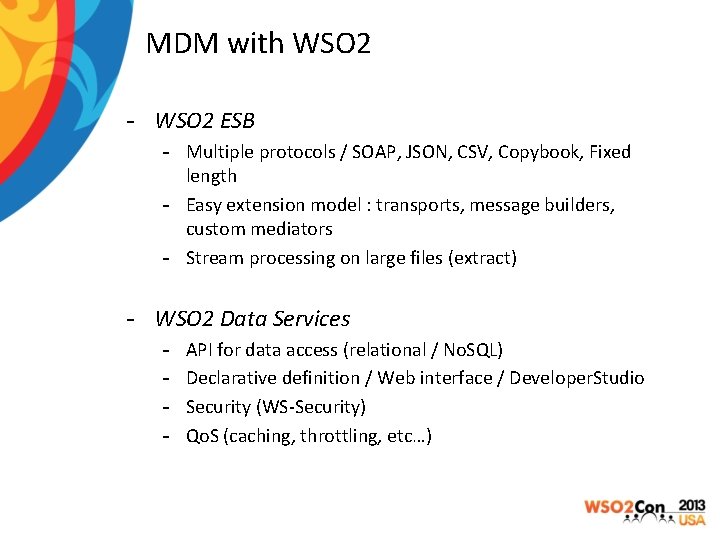MDM with WSO 2 - WSO 2 ESB - Multiple protocols / SOAP, JSON,