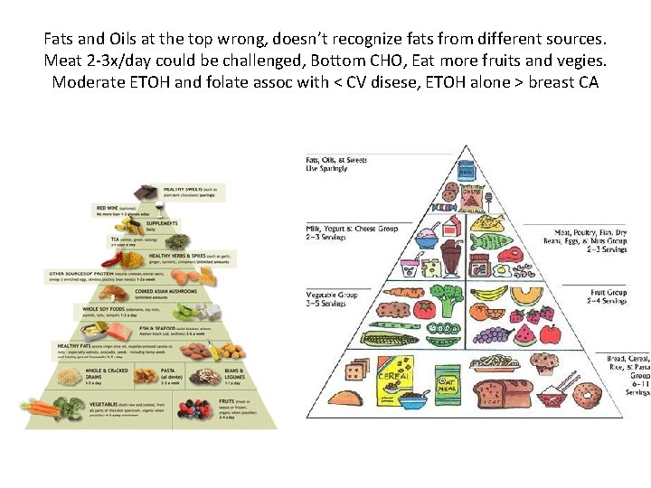 Fats and Oils at the top wrong, doesn’t recognize fats from different sources. Meat