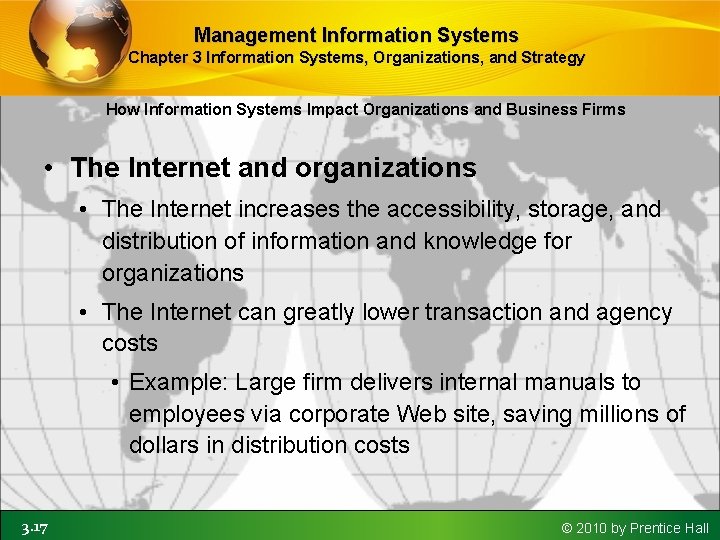 Management Information Systems Chapter 3 Information Systems, Organizations, and Strategy How Information Systems Impact