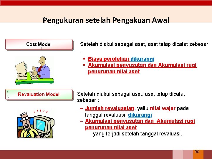 Pengukuran setelah Pengakuan Awal Cost Model Setelah diakui sebagai aset, aset tetap dicatat sebesar