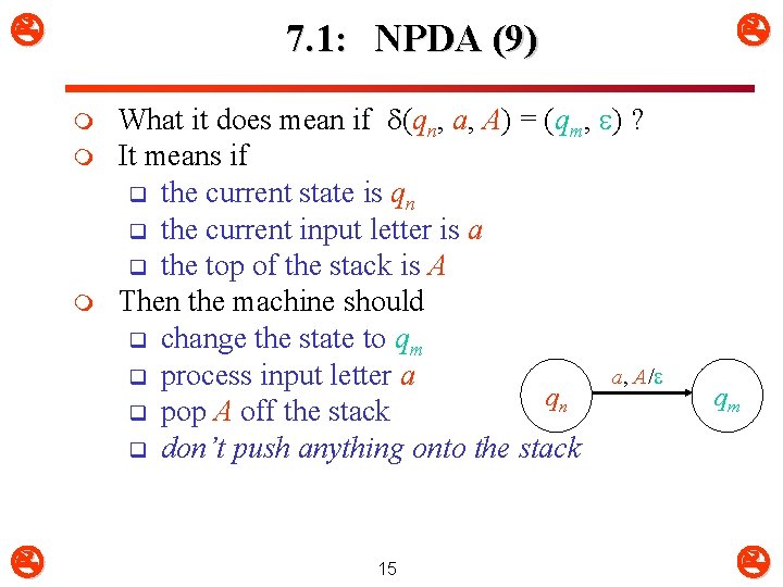  7. 1: NPDA (9) m m m What it does mean if (qn,