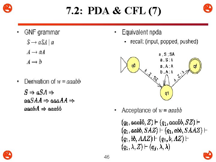  7. 2: PDA & CFL (7) 46 