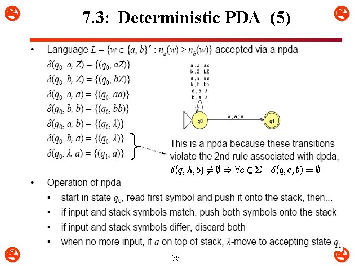  7. 3: Deterministic PDA (5) 55 