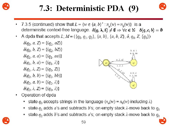  7. 3: Deterministic PDA (9) 59 