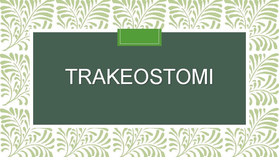 TRAKEOSTOMI 