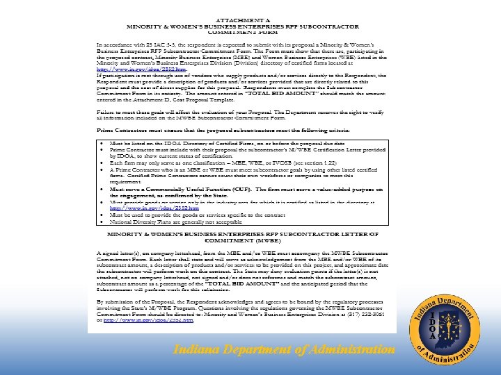 Indiana Department of Administration Indiana Department of Administration