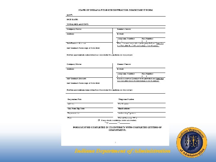 Indiana Department of Administration 25 Indiana Department of Administration 25