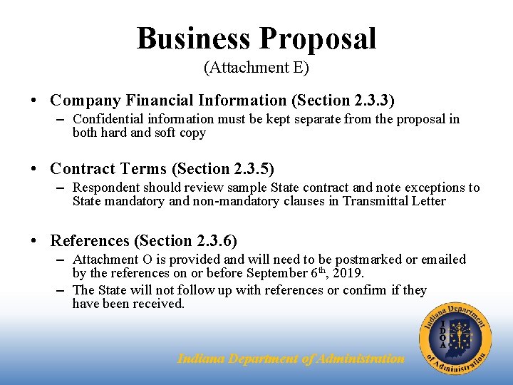 Business Proposal (Attachment E) • Company Financial Information (Section 2. 3. 3) – Confidential Business Proposal (Attachment E) • Company Financial Information (Section 2. 3. 3) – Confidential