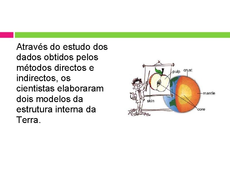 Através do estudo dos dados obtidos pelos métodos directos e indirectos, os cientistas elaboraram Através do estudo dos dados obtidos pelos métodos directos e indirectos, os cientistas elaboraram