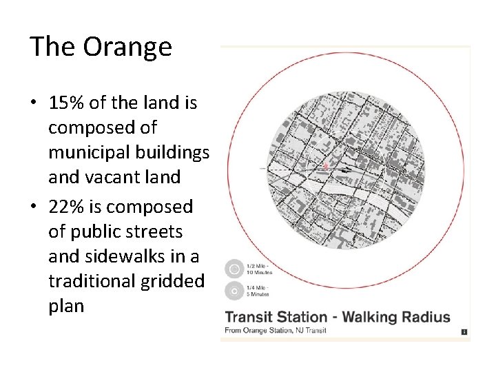 The Orange • 15% of the land is composed of municipal buildings and vacant