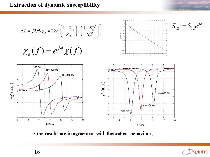 Extraction of dynamic susceptibility • the results are in agreement with theoretical behaviour; Lucian