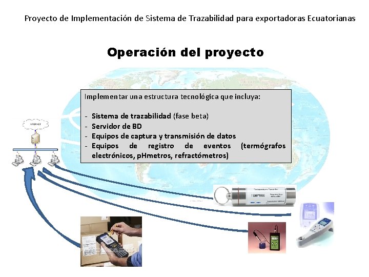 Proyecto de Implementación de Sistema de Trazabilidad para exportadoras Ecuatorianas Operación del proyecto Implementar