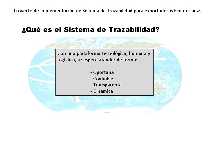 Proyecto de Implementación de Sistema de Trazabilidad para exportadoras Ecuatorianas ¿Qué es el Sistema