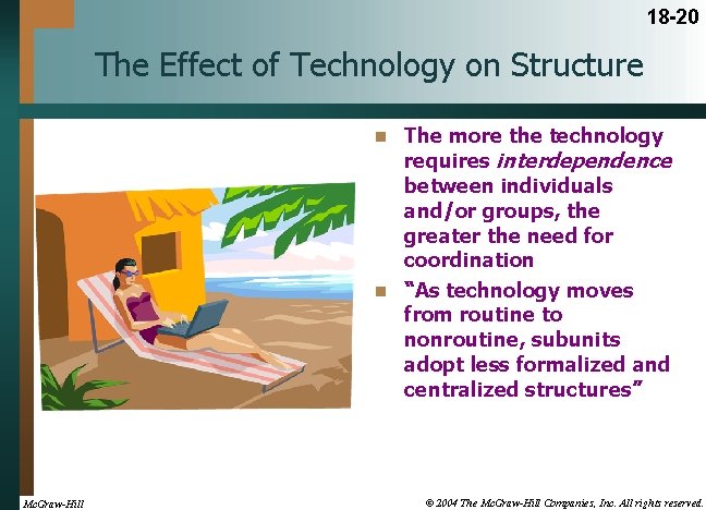 18 -20 The Effect of Technology on Structure n n Mc. Graw-Hill The more
