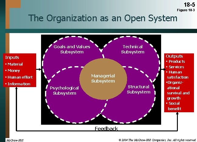 18 -5 Figure 18 -3 The Organization as an Open System Goals and Values