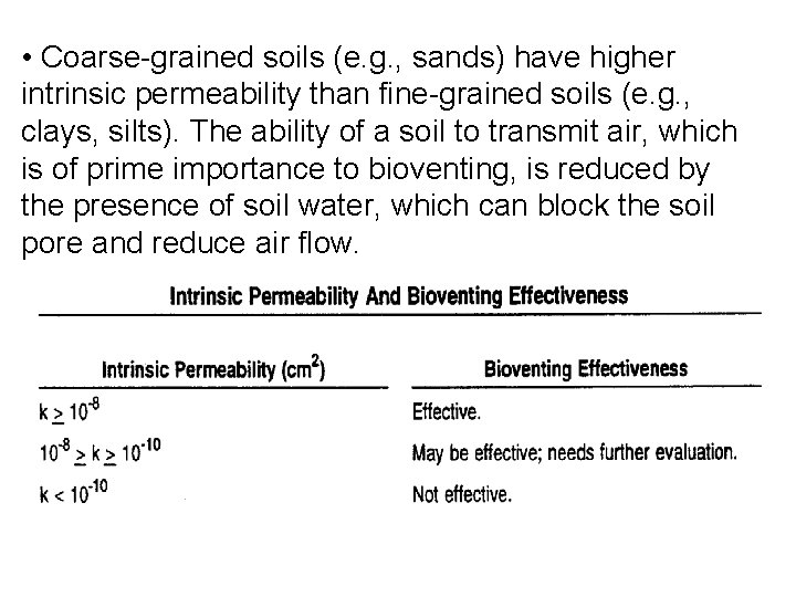 • Coarse-grained soils (e. g. , sands) have higher intrinsic permeability than fine-grained