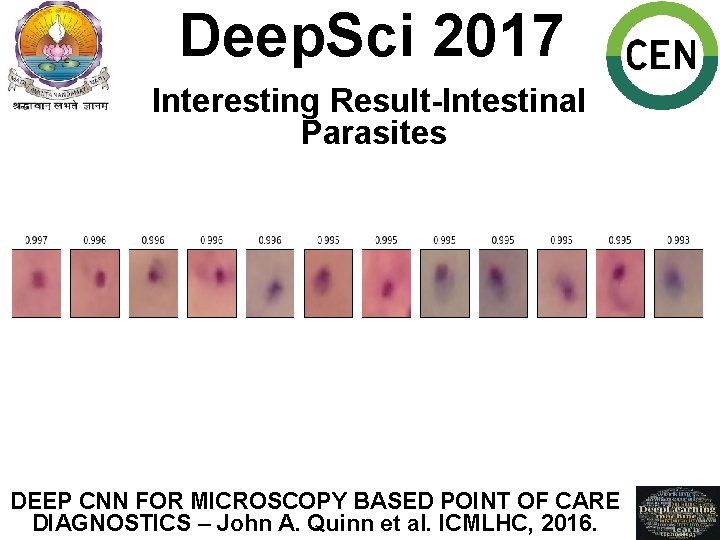 Deep. Sci 2017 Interesting Result-Intestinal Parasites DEEP CNN FOR MICROSCOPY BASED POINT OF CARE