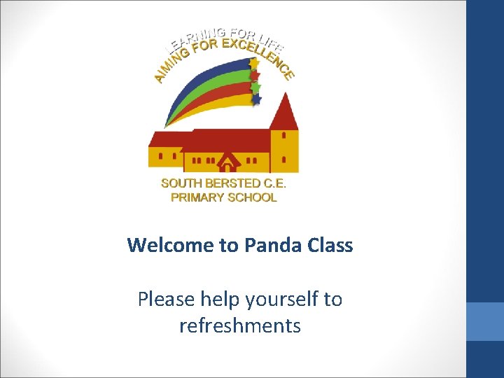 Welcome to Panda Class Please help yourself to refreshments 