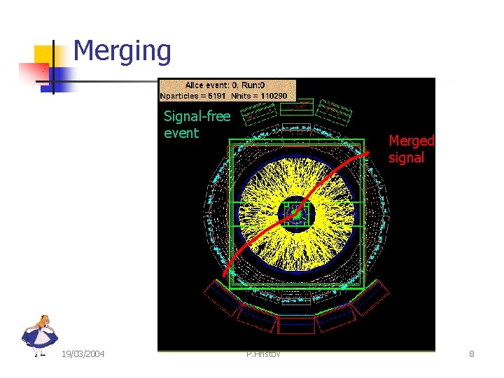 Merging Signal-free event 19/03/2004 Merged signal P. Hristov 8 