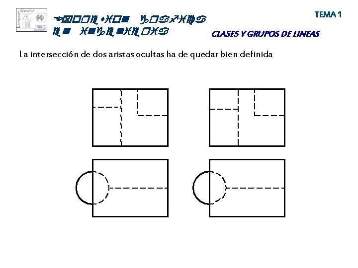 TEMA 1 Expresion grafica en ingenieria CLASES Y GRUPOS DE LINEAS La intersección de