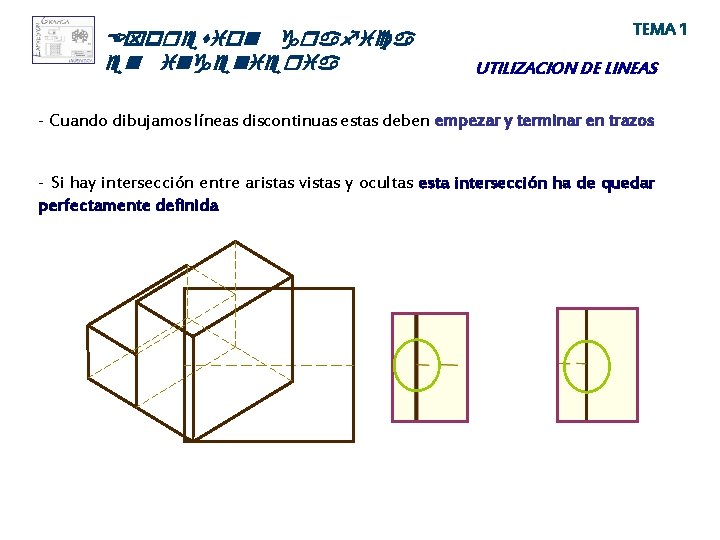 Expresion grafica en ingenieria TEMA 1 UTILIZACION DE LINEAS - Cuando dibujamos líneas discontinuas