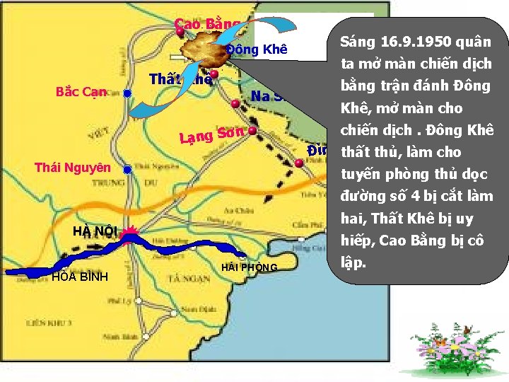 Cao Bằng Đông Khê Bắc Cạn Thất Khê Na Sầm Lạng Sơn Thái Nguyên