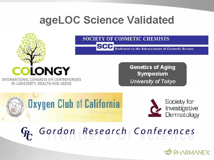 age. LOC Science Validated Genetics of Aging Symposium University of Tokyo age. LOC Science Validated Genetics of Aging Symposium University of Tokyo