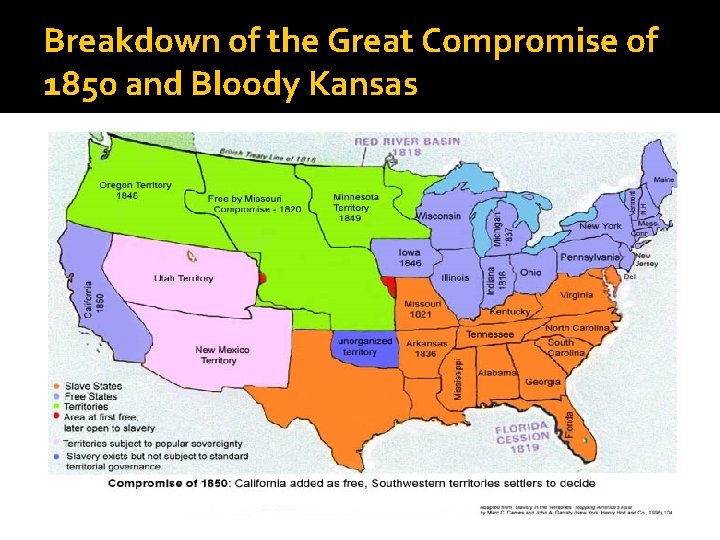 Breakdown of the Great Compromise of 1850 and Bloody Kansas 