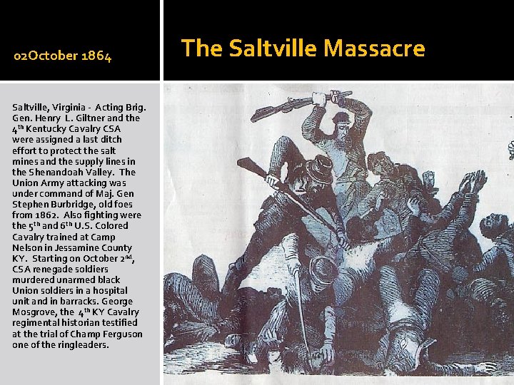 02 October 1864 Saltville, Virginia - Acting Brig. Gen. Henry L. Giltner and the
