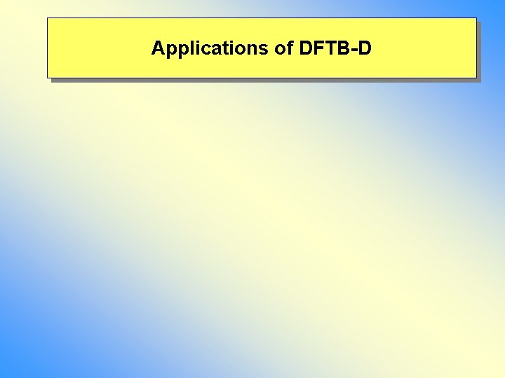 Applications of DFTB-D 