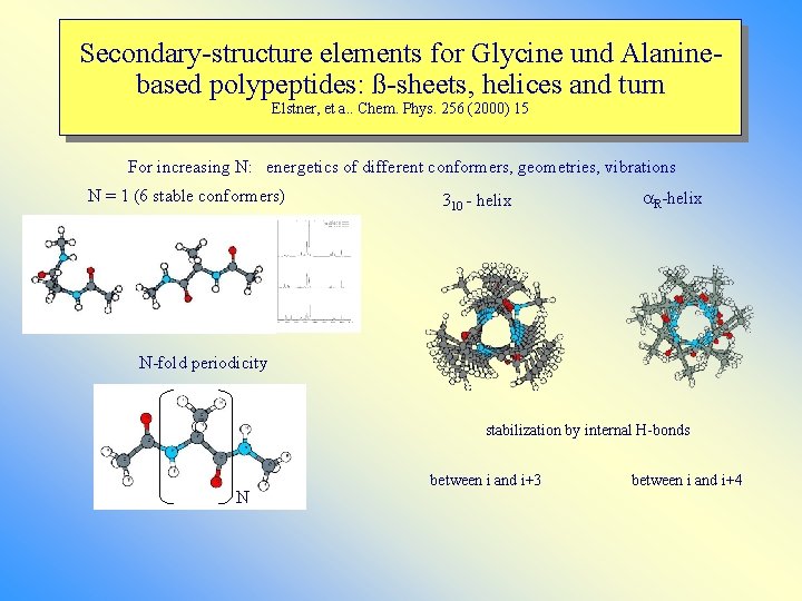 Secondary-structure elements for Glycine und Alaninebased polypeptides: ß-sheets, helices and turn Elstner, et a.