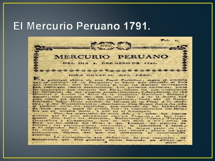 El Mercurio Peruano 1791. 