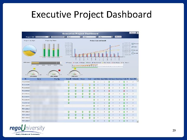 Executive Project Dashboard 29 Clarity Educational Community 