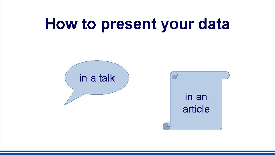 How to present your data in a talk in an article 