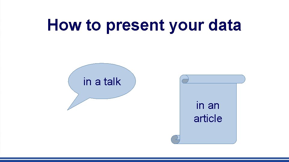 How to present your data in a talk in an article 