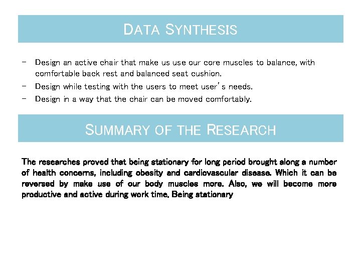 DATA SYNTHESIS - Design an active chair that make us use our core muscles