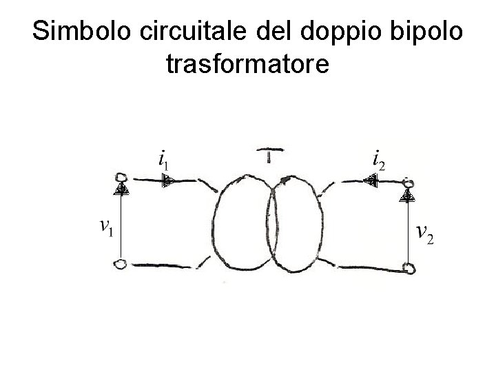 Simbolo circuitale del doppio bipolo trasformatore 