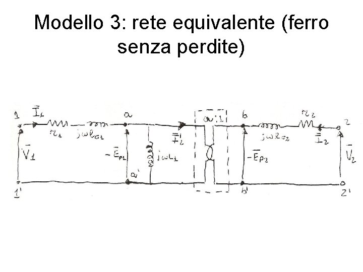 Modello 3: rete equivalente (ferro senza perdite) 