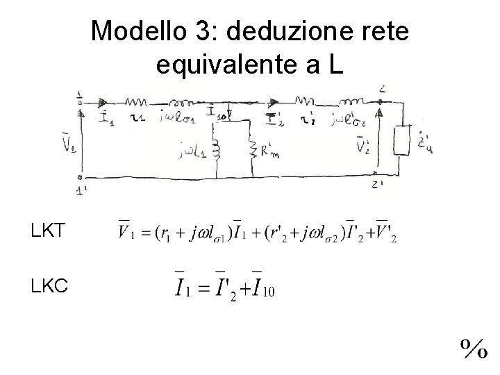 Modello 3: deduzione rete equivalente a L LKT LKC 