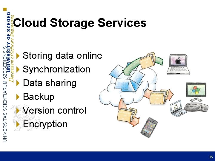 UNIVERSITAS SCIENTIARUM SZEGEDIENSIS UNIVERSITY OF SZEGED Department of Software Engineering Cloud Storage Services 4