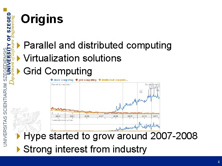 UNIVERSITAS SCIENTIARUM SZEGEDIENSIS UNIVERSITY OF SZEGED Department of Software Engineering Origins 4 Parallel and